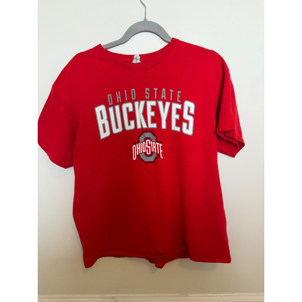 Ohio State Buckeyes T Shirt Mens Large Red Short Sleeve NCAA Apparel Cotton